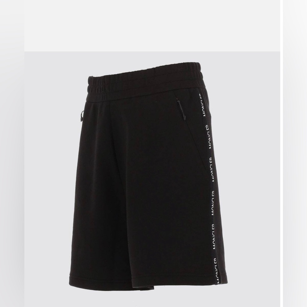 Moncler Men Bermuda Cotton Sweat Shorts Black New - Picture 5 of 6